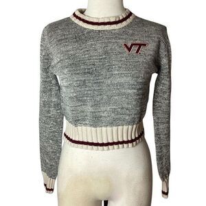Renu by Bruzer Virginia Tech Hokies Cropped Sweater Women’s Medium Gray
